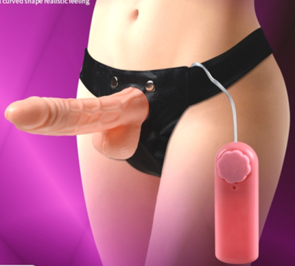 Lesbian Gay Strap on Dildo Wearing Vibrating Realistic Dildo Pants