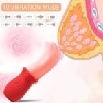 10 Speeds Rose Sex Toy for Women Realistic Licking Tongue -Vaginal & Anal Play- Clitoral & G Spot - Image 10