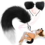 Stainless Steel Anal Butt Plug with Faux Silver Fox Tail and Ear-Anal Stopper Tail