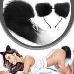 Stainless Steel Anal Butt Plug with Faux Silver Fox Tail and Ear-Anal Stopper Tail - Image 2