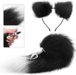 Stainless Steel Anal Butt Plug with Faux Silver Fox Tail and Ear-Anal Stopper Tail - Image 6