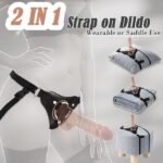 Strap On Harness Dildo Holder, 2 in 1 Wearable or Saddle Strapon Harness - Image 7
