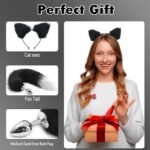 Stainless Steel Anal Butt Plug with Faux Silver Fox Tail and Ear-Anal Stopper Tail - Image 4