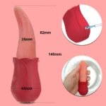 10 Speeds Rose Sex Toy for Women Realistic Licking Tongue -Vaginal & Anal Play- Clitoral & G Spot - Image 8