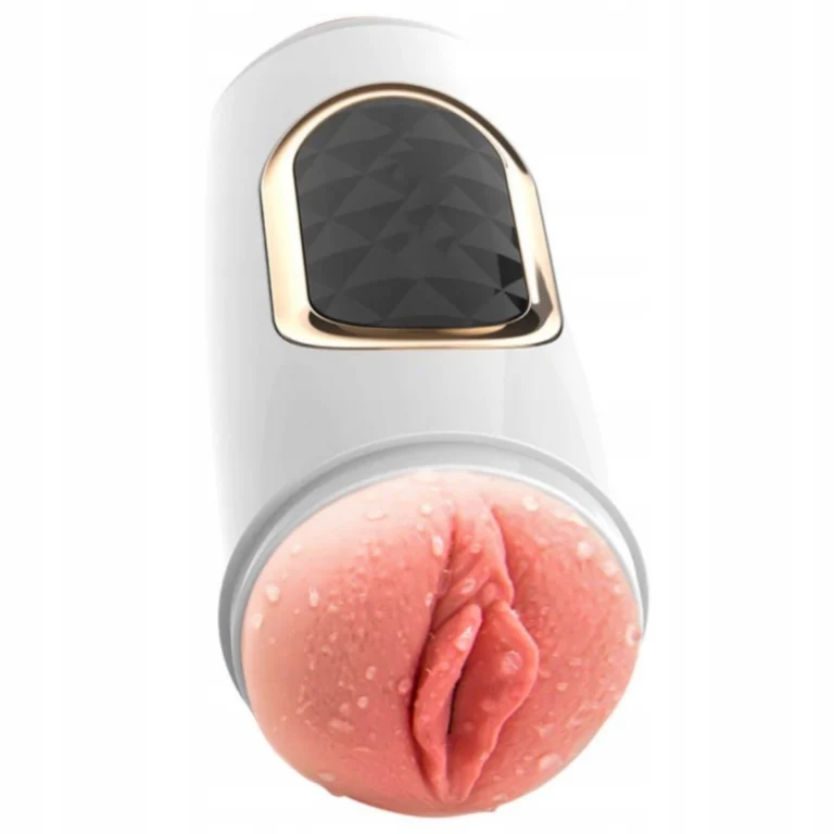 Realistic Dual Mouth Vibrating Male Masturbator Cup USB Rechargeable