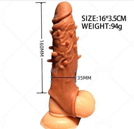 Reusable Penis Enlargement Sleeve Realistic Silicone Cock Sleeve