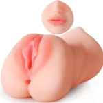 Realistic Dual Entry Masturbator Cup With Oral And Vaginal Openings