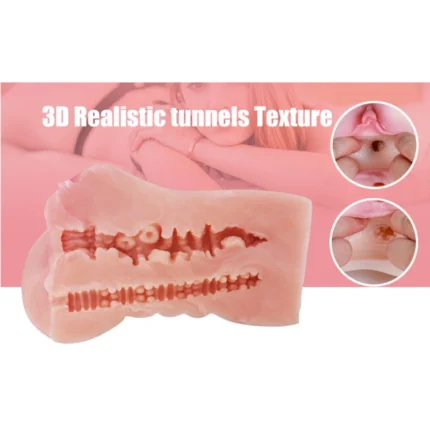 2 in 1 Male Masturbator – Realistic Dual-Entry Pocket Pussy - Image 3