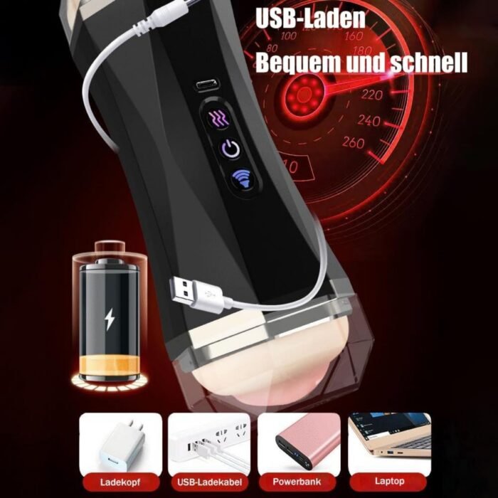 2-in-1 Automatic Male Masturbator Pocket Pussy with 10 Vibrations & Voice Mode