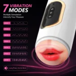 Realistic Dual Mouth & Vagina Vibrating Male Masturbator Cup Fleshlight for Men - Image 3