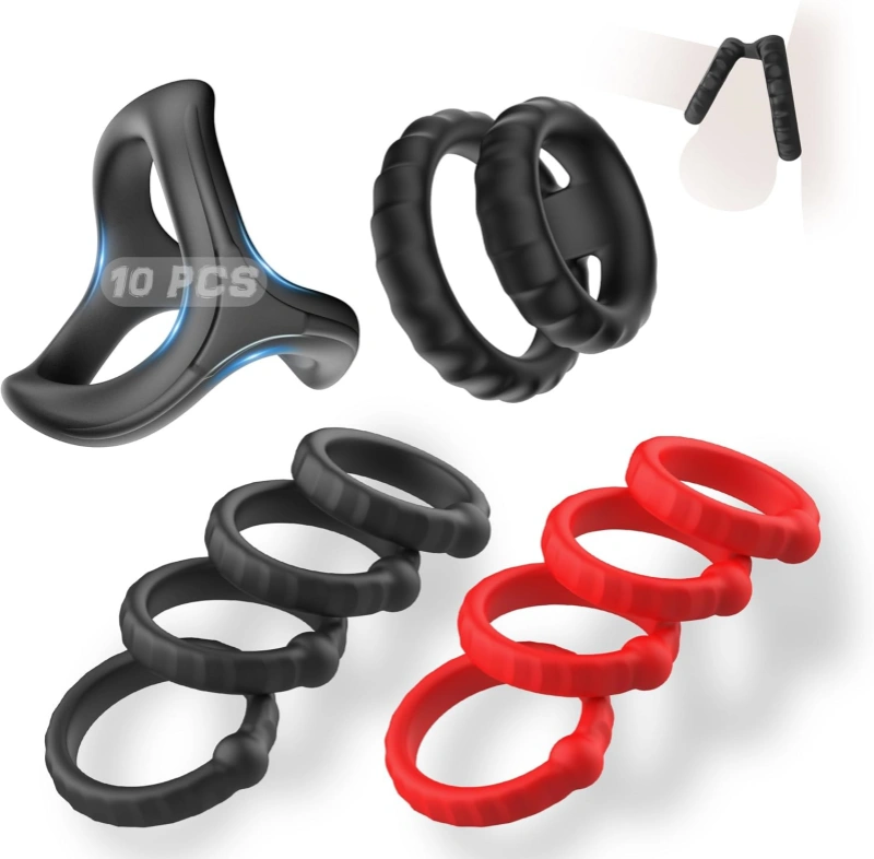 10 PCS silicone cock ring set for men in UAE