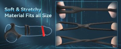 Soft stretchable silicone material of 10 PCS cock ring set