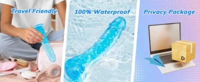 Waterproof 7 inch realistic blue dildo with discreet packaging