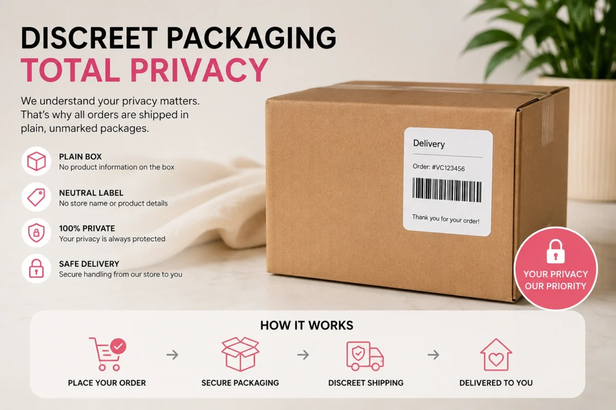 Woman safely shopping for intimate wellness products online in the UAE