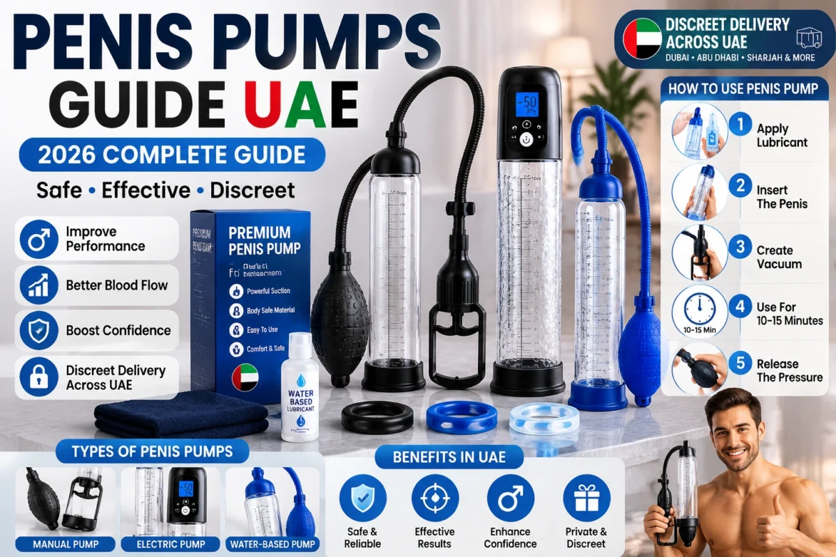 Penis Pumps Guide UAE showing male enhancement devices, types and safe usage instructions in UAE