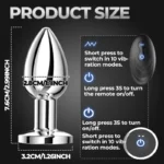 Size guide of remote control vibrating anal plug