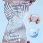 Soft TPE material of transparent male masturbator sleeve