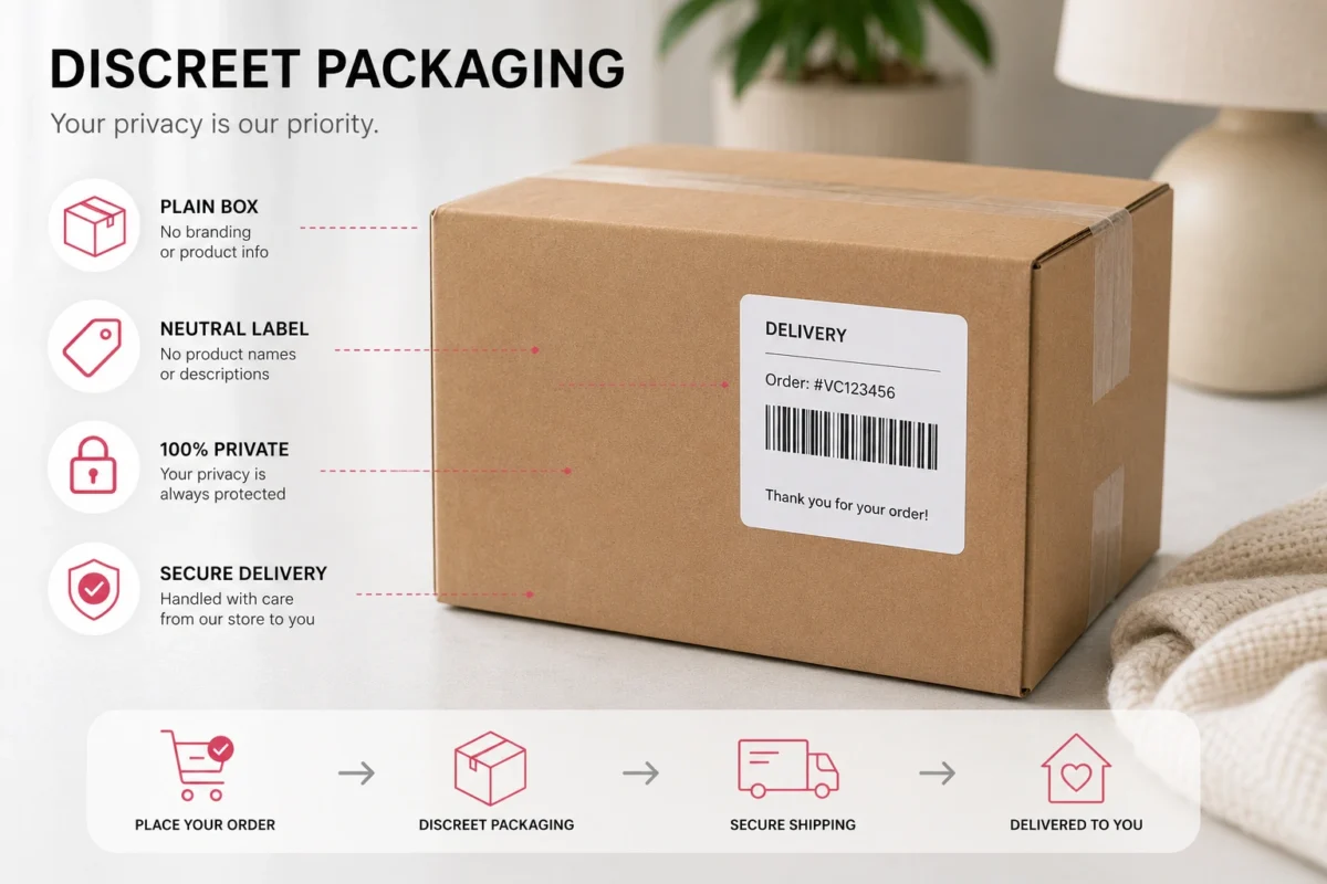 Plain discreet shipping box for intimate wellness products in the UAE