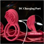 USB rechargeable rose vibrating cock ring