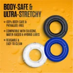 Body-safe silicone cock ring material with soft and flexible design