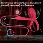 Couples vibrating cock ring designed for penis, testicle and external clitoral stimulation