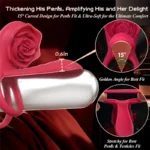 APP Controlled Vibrating Cock Ring with Rose Clitoral Stimulator - Image 3