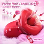 Women’s licking and suction vibrator with a powerful low-noise motor