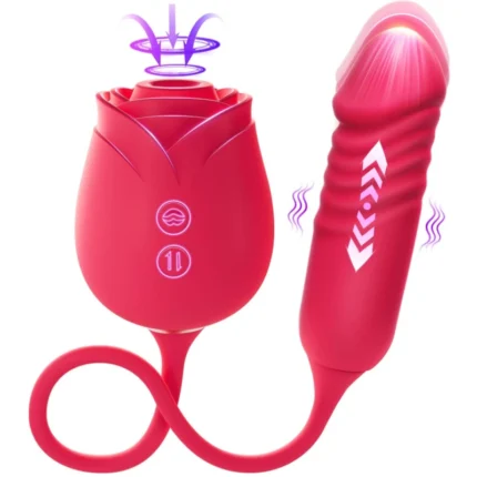 Rose Vibrator UAE with triple stimulation and thrusting design