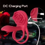 APP Controlled Vibrating Cock Ring with Rose Clitoral Stimulator - Image 7
